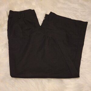 H&M Women's Wide Leg High Waisted Pleated Pants, Black, Size 10